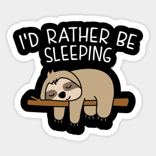 Sloth Mask. I'd Rather Be Sleeping. Sticker